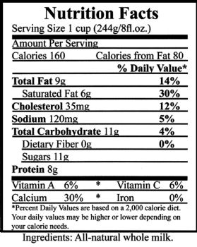 6 oz skim milk calories