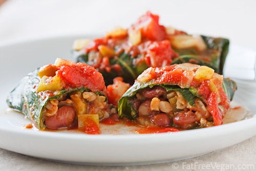 Image of Collards Stuffed With Red Beans And Rice, Spark Recipes