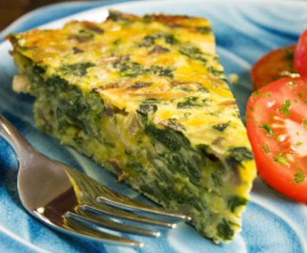Image of Crustless Spinach, Onion And Feta Quiche, Spark Recipes