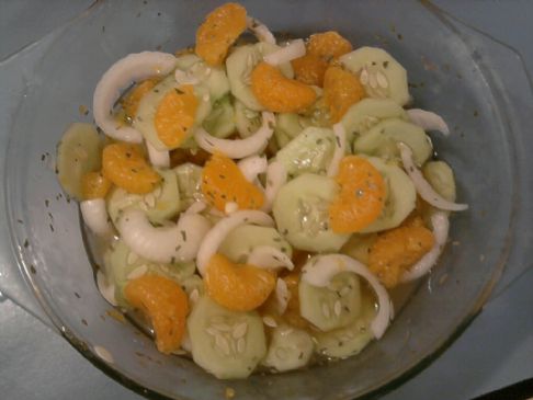 Image of Sweet Cucumber And Mandarin Orange Salad, Spark Recipes