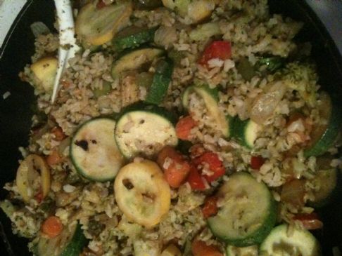 Image of Squashed Stir Fried Brown Rice, Spark Recipes