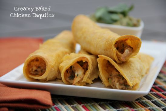 baked chicken recipes for Baked Chicken Taquitos Creamy