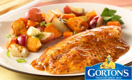 Simply Bake Tilapia with Roasted Vegetables from Gorton'sŪ