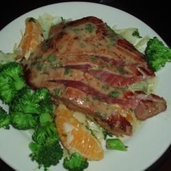 Pan-Seared Tuna with Olive-Wine Sauce RECIPE