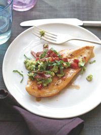 Image of Prevention's Chicken Cutlets Topped With Turkey Bacon And Avocado, Spark Recipes