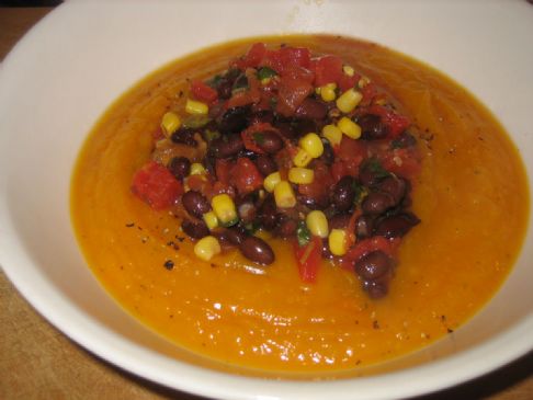 Image of Butternut Ginger Soup With Salsa Garnish, Spark Recipes