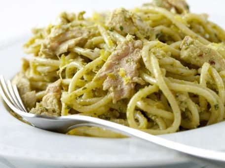 Image of Spaghetti With Tuna & Green Olive Pesto, Spark Recipes