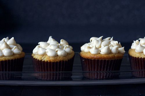 Image of Peach Cupcakes With Brown Sugar Frosting, Spark Recipes