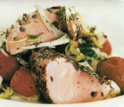 Image of Sumac & Lime Crushed Salmon W Fennel & Mint Salad, Spark Recipes