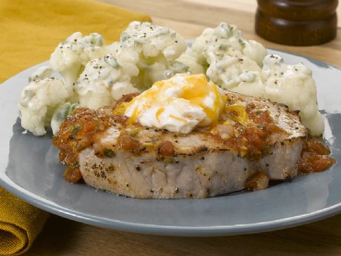 Image of Cheese N Chili Chops With Cauliflower Salad, Spark Recipes