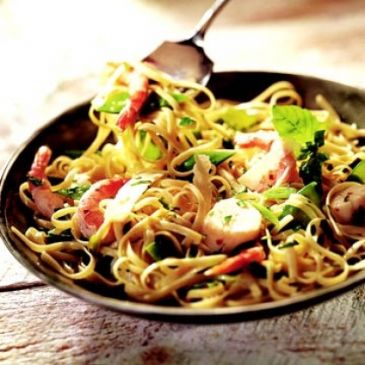 Image of Scallops & Shrimp With Linguine, Spark Recipes