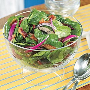 Image of Spinach Salad With Turkey Bacon And Mushrooms, Spark Recipes