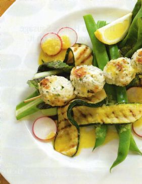 Image of Barbecued Chicken Meatball Salad With Preserved Lemon Vinaigrette, Spark Recipes