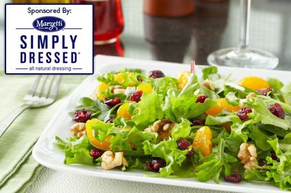 Simply Dressed® Mixed Greens with Manchego Cheese and Pomegranate Dressing