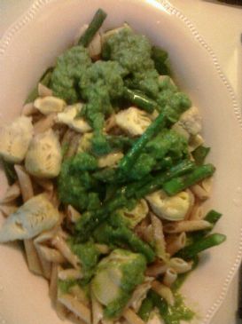 Image of Pasta With Asparagus, Artichokes And Spinach, Spark Recipes