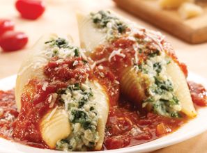 Stuffed Shells with Ricotta, Spinach and Baby Bellas