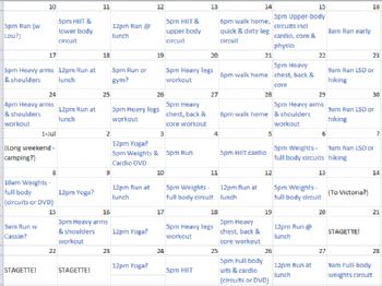 Insanity Workout Calendar Excel