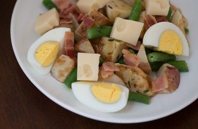 French Potato Salad with Green Beans and Bacon