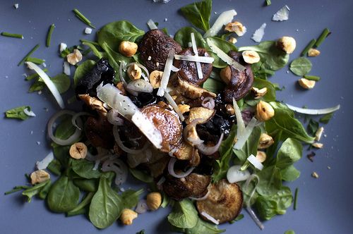 Image of Warm Mushroom Salad With Hazelnuts, Spark Recipes