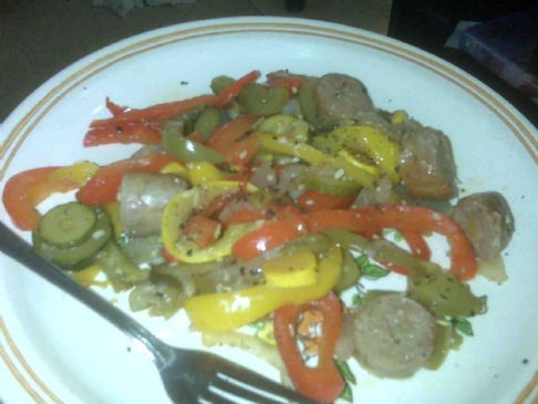 Image of Weight Watchers Balsamic Sausage And Peppers, Spark Recipes
