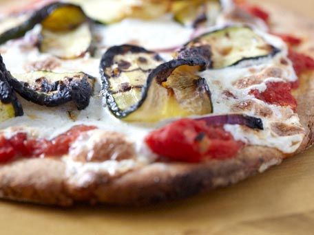 Whole-Wheat Crust Zucchini Pizza with Garlic & Fresh Basil
