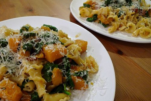 Image of Pasta With Butternut Squash, Spinach & Prosciutto, Spark Recipes