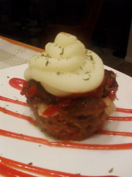 Meatloaf Cupcakes w/ Mashed Potato