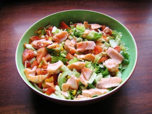 Smoked Salmon Salad on Romaine