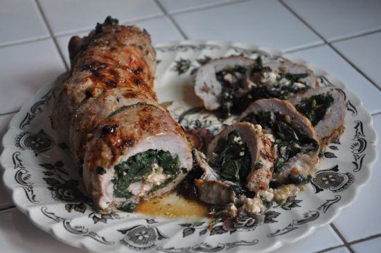 Spinach stuffed Pork Tenderloin
