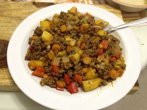 Mabel's Semi paleo Ground beef and veggies! Recipe | SparkRecipes