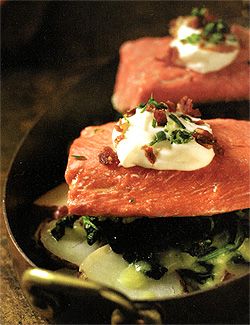 Image of Salmon Bake With Sour Cream, Bacon And New Red Potatoes, Spark Recipes